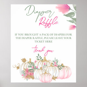 Poster Jogo Dourado Pumpkin Branco Bebê Fralda Raffle Jog