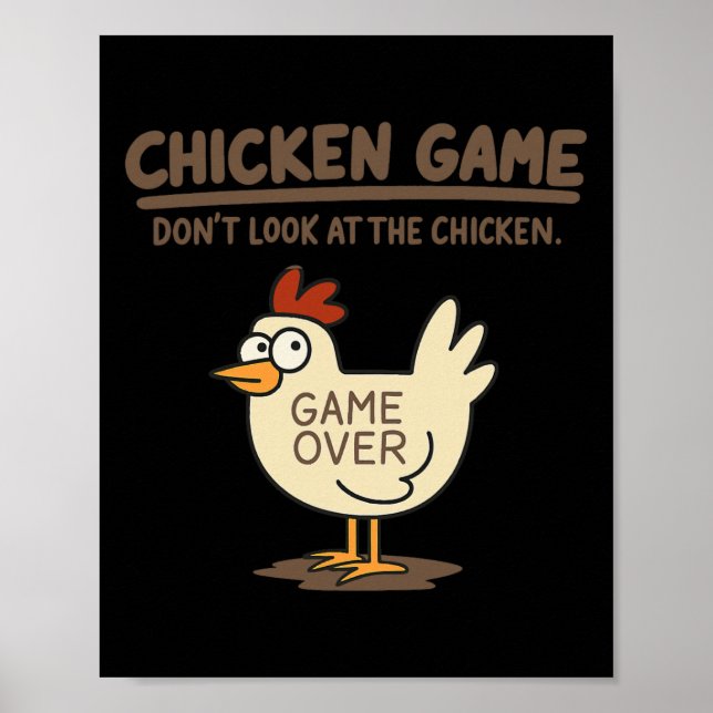 Poster Jogo Engraçado do Frango Não Olhe para o Frango Me (Frente)