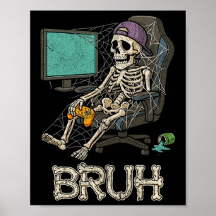 Poster Jogo Engraçado Skeleton Jovens Jovens Jovens Jogos
