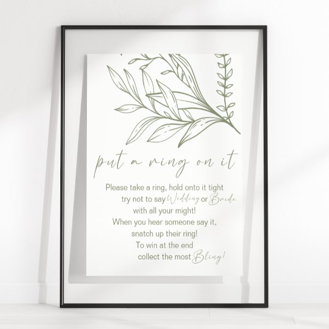 Poster Jogo Flores Boho Sage Coloque Um Anel Nela (Criador carregado)