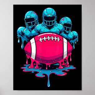 Poster Jogo Gráfico Engraçado de Linemen de Futebol do so