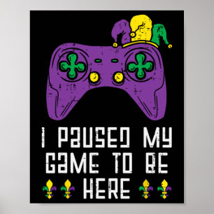 Poster Jogo Mardi Gras Vídeo Gamer Boys em Pausa