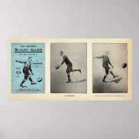 Jogo Moderno de Rugby - Vintage Rugby Art Impressã