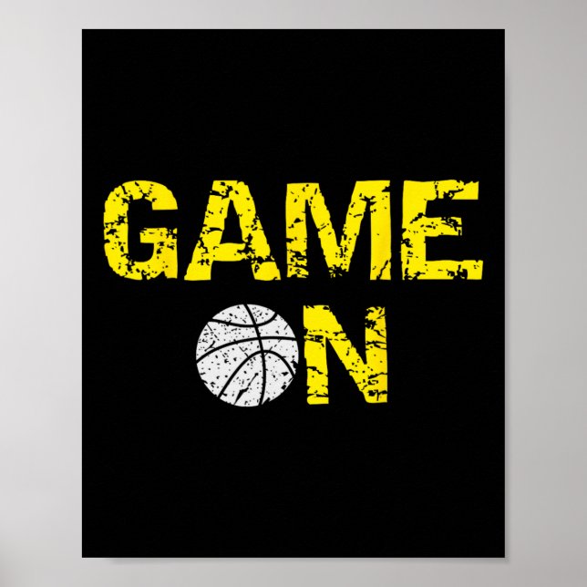 Poster Jogo No Basquete; Blue Black Yellow Dourada Team C (Frente)