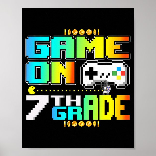 Poster Jogo No Jogo Da Grau 7 Gaming De Vídeo De Volta À  (Frente)