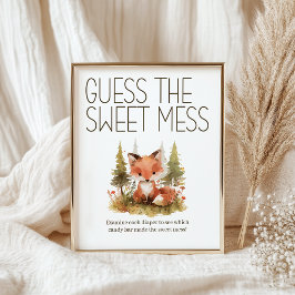 Poster Jogo para Chá de Bebê Little Fox Sweet Mess