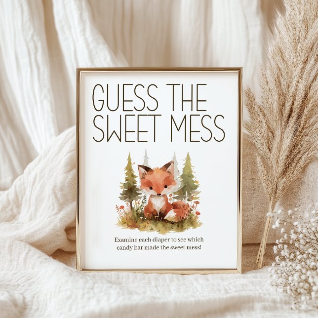Poster Jogo para Chá de Bebê Little Fox Sweet Mess (Criador carregado)
