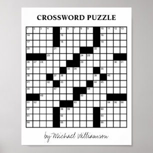 Poster Jogo Personalizado Divertido Cruzadinha Preto e Br