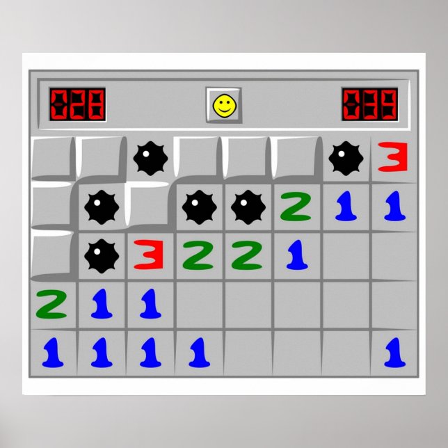 Poster Jogo Retroativo do Minesweeper Windows XP (Frente)
