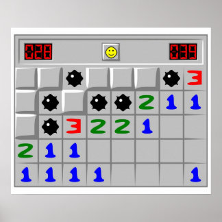 Poster Jogo Retroativo do Minesweeper Windows XP
