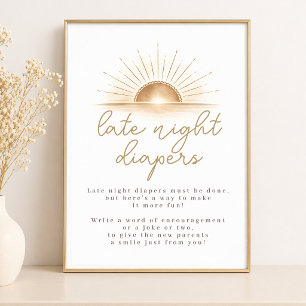 Poster Jogo Simples de Chuvinha de Amor para Chá de Bebê
