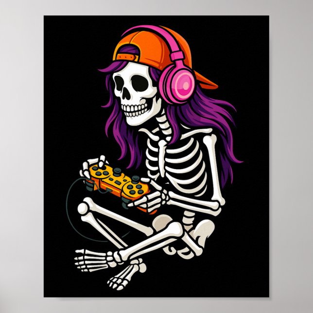 Poster Jogo Skeleton Meninas do Halloween Mulheres Vídeo  (Frente)