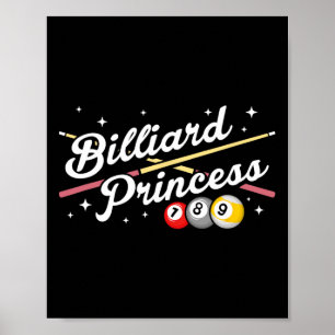 Poster Jogo Snooker Billiard Princesa Jogadores de Piscin