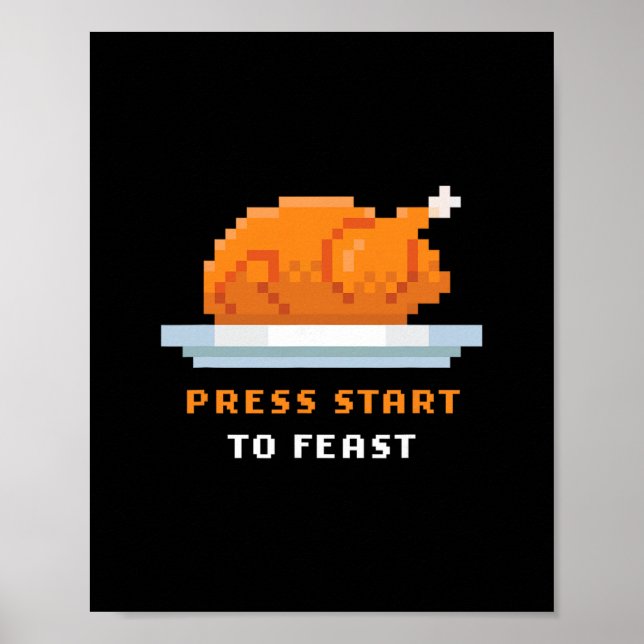 Poster Jogo Turquia Pixelado de Arcade Retrô – Pressione  (Frente)