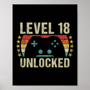 Poster Jogo Vintage 18º Aniversário Presente 18 Anos