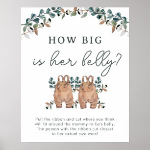 Poster Jogos de Chá de Gêmeos Neutros do Gênero Boho