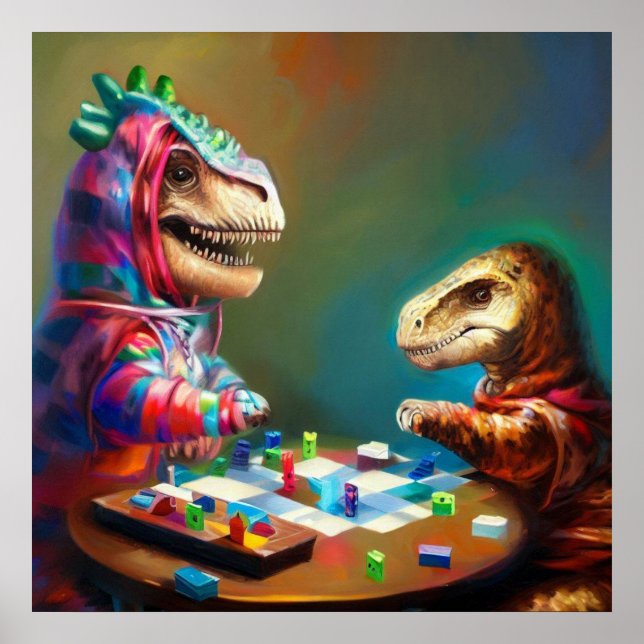 Poster Jogos de Conselho T Rexs (Frente)