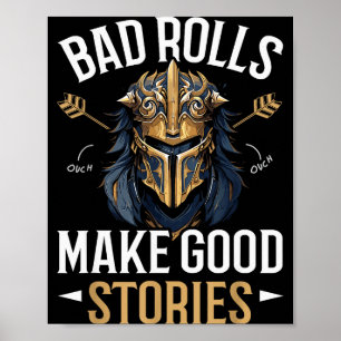 Poster Jogos De Rpg De Interpretação De Papel D20 Mesa Jo