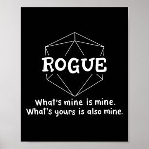 Poster Jogos de RPG Personagem Engraçado Rogue Piada