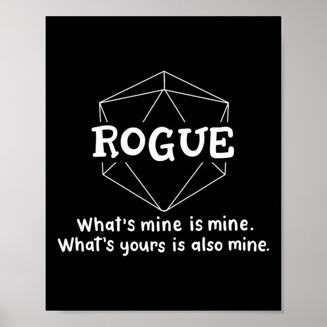 Poster Jogos de RPG Personagem Engraçado Rogue Piada (Frente)