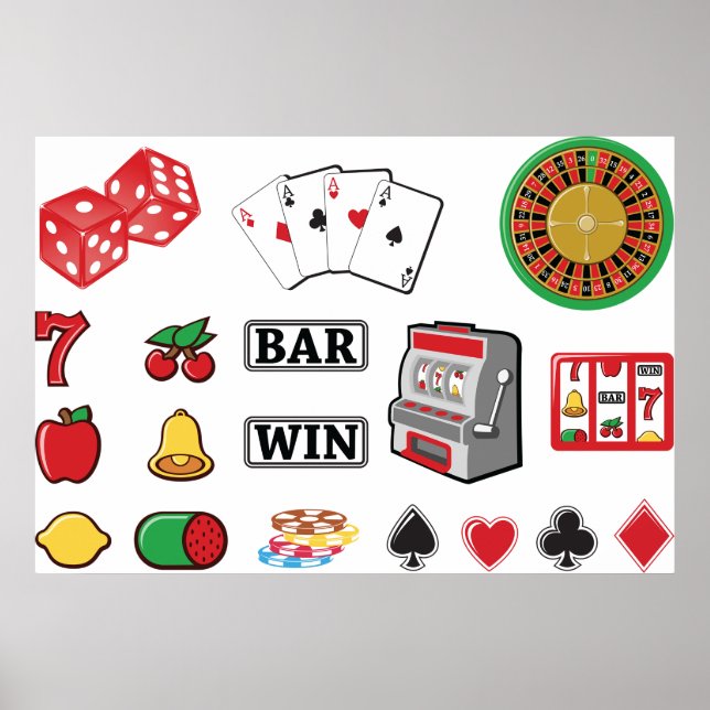 Poster Jogos do casino de Elementos para jogos (Frente)