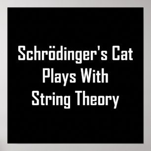 Póster Jogos do gato de Schrodinger com teoria da corda