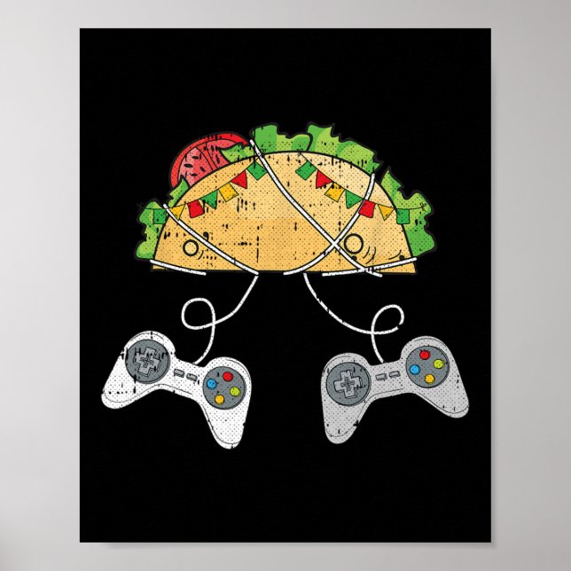 Poster Jogos e Tacos Cinco de Mayo Vídeo game mexicano (Frente)