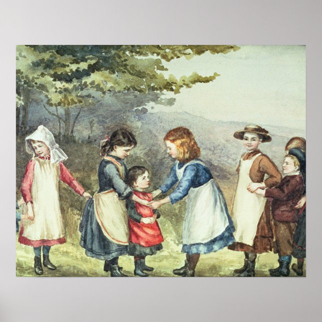 Poster Jogos infantis, c.1880 (c/c no papel) (Frente)