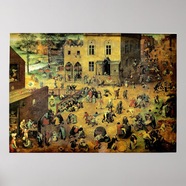 Póster Jogos Infantis de Pieter Bruegel - 1560 (Frente)