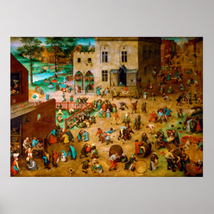 Poster Jogos Infantis de Pieter Bruegel, o Velho 1560