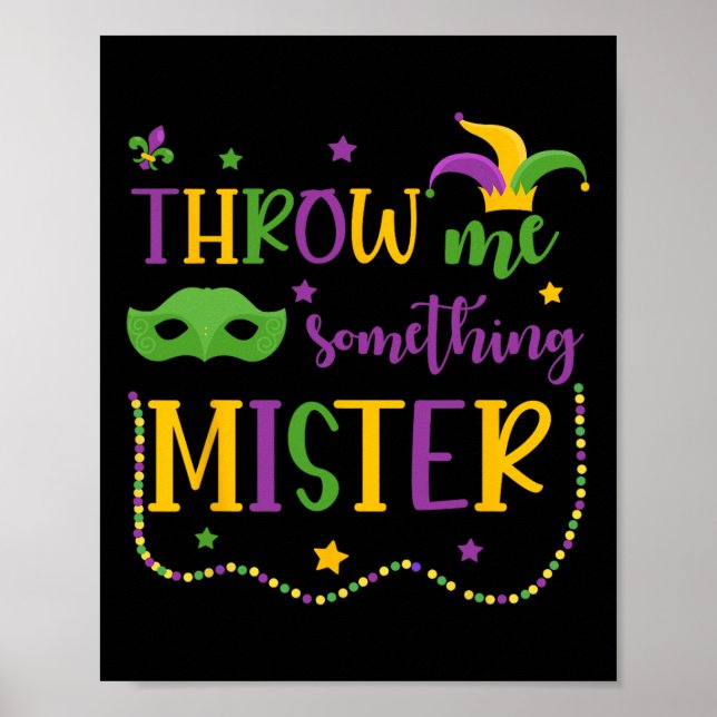Poster Jogue-me algo, Sr. Máscara de Carnaval Mardi Gras (Frente)