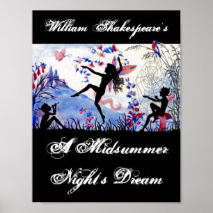 Póster Jogue William Shakespeare ideal de noite de plenos