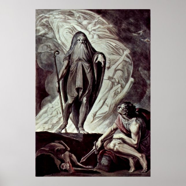 Póster Johann Heinrich Fusel- Tiresias parece Ulisses (Frente)