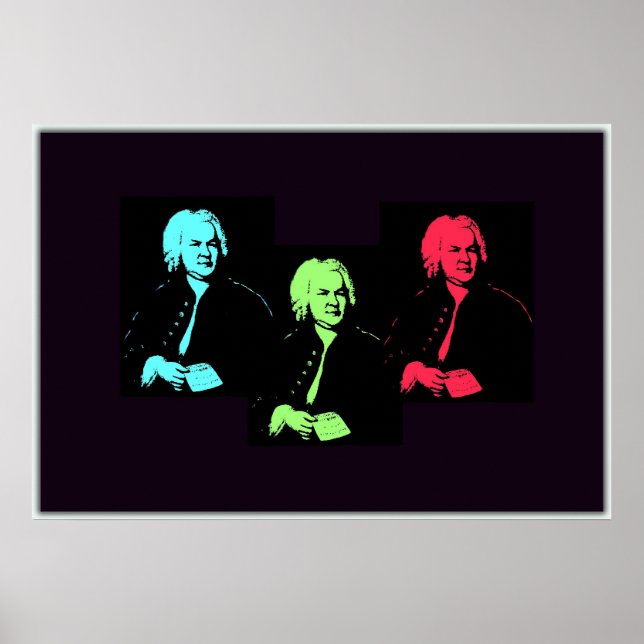 Póster Johann Sebastian Bach Collage (Frente)