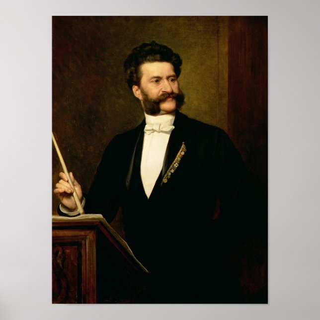 Poster Johann Strauss the Younger, 1888 (Frente)