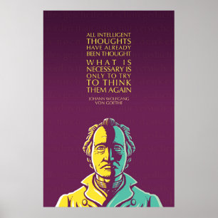 Poster Johann W von Goethe, citação Inspiracional: Pensam