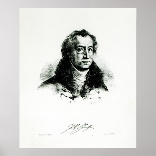 Póster Johann Wolfgang Goethe com a gravação Delacroix (Frente)