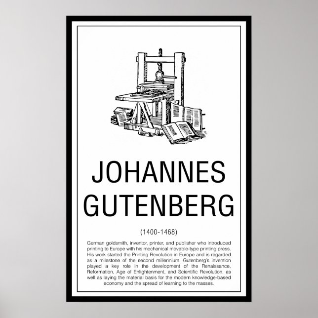 Poster Johannes Gutenberg (Frente)
