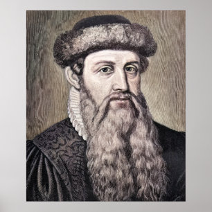 Poster Johannes Gutenberg - Inventor