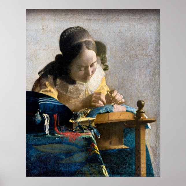 Poster Johannes Vermeer - A rendeira (Frente)