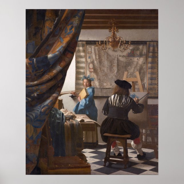 Póster Johannes Vermeer, Alegoria da Arte da PinturaJ (Frente)