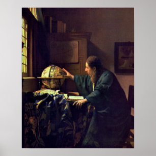 Póster Johannes Vermeer, astrónomo