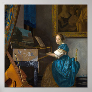 Poster Johannes Vermeer - Dama Sentada ao Virginal