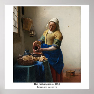 Póster Johannes Vermeer é a Milkmaid