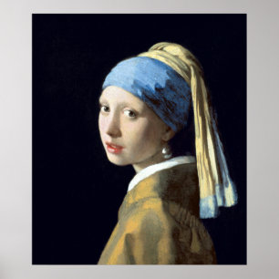 Poster Johannes Vermeer Girl com um barulho de pérolas