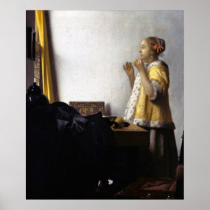 Poster Johannes Vermeer - Jovem Mulher com Colar Pérola