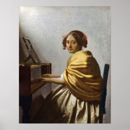 Poster Johannes Vermeer - Jovem Mulher Sentada na Virgina