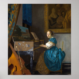 Poster Johannes Vermeer - Lady Sentada em uma Virgem
