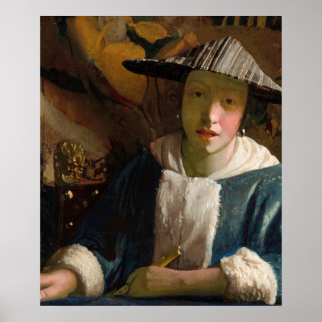 Poster Johannes Vermeer - Menina com uma Flauta (Frente)