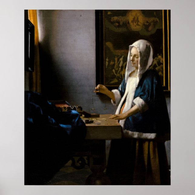Poster Johannes Vermeer - Mulher com uma Balança (Frente)